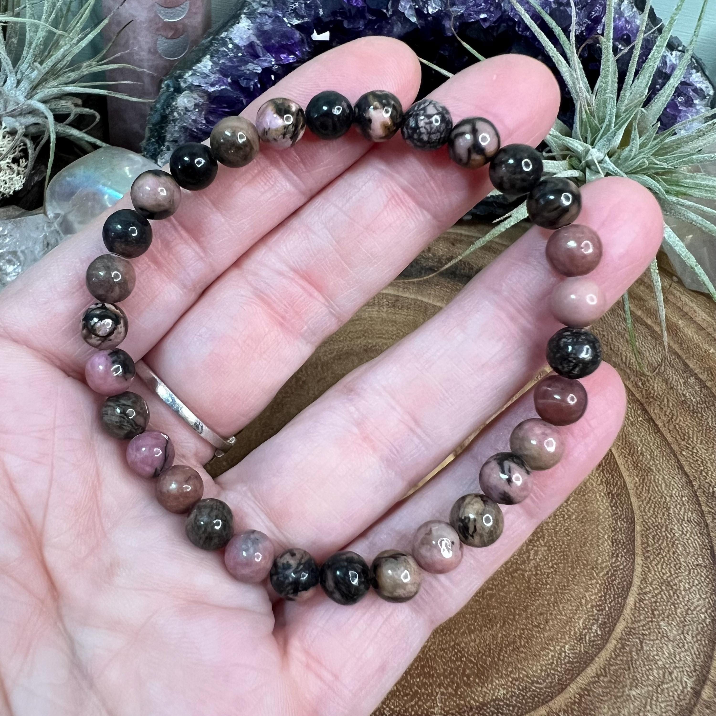 Rhodonite Crystal Beaded Bracelet - Rhb