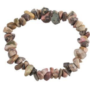 Natural Flower Rhodonite Stretchy String Bracelet Natural Gemstone Crystal Bracelets Handmade Jewelry Bracelet Crystal Bracelet