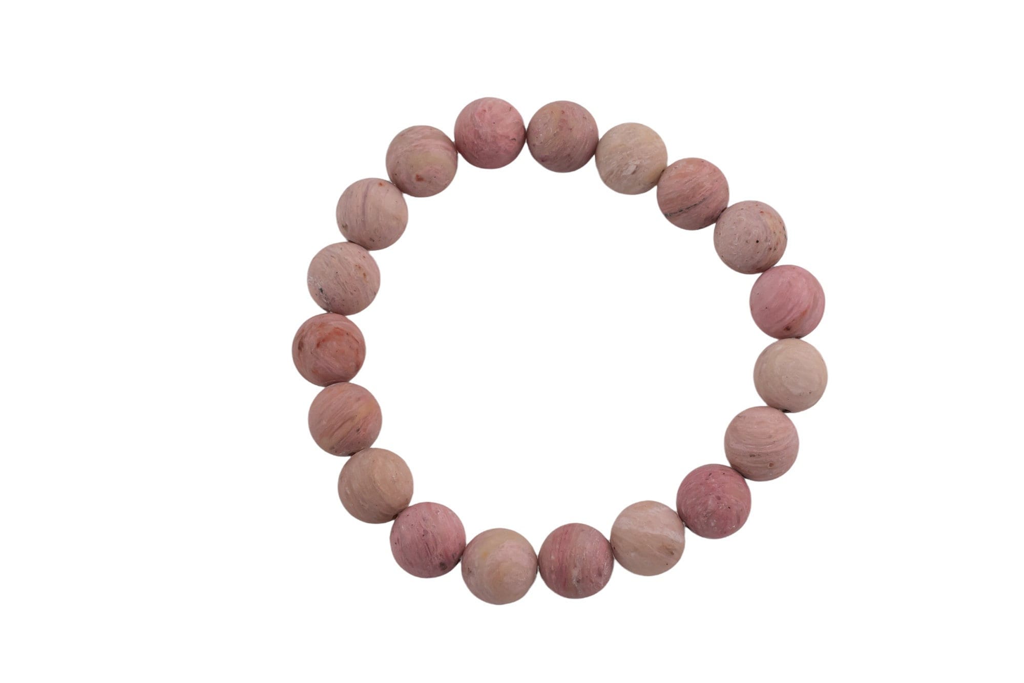 Natural Rhodonite Matte Round Size 6mm And 8mm- Handmade In Usa- Approx. 7" Bracelet Crystal Bracelet