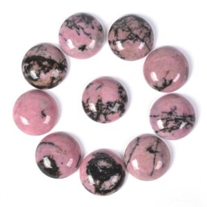 20mm Matrix rhodonite gemstone round cab cabochon