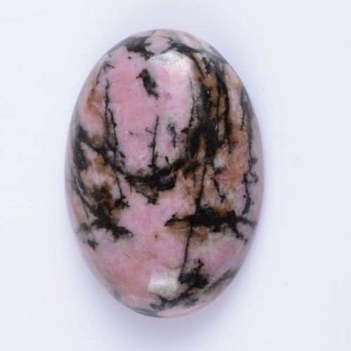 25mm Matrix Pink Rhodonite Oval Flatback Cab Cabochon