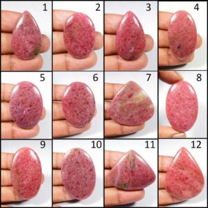 Amazing~ Pink Rhodonite Cabochon. Natural Rhodonite Crystal Cabochon. Polished Rhodonite Gemstone. Mix Shape Healing Rhodonite For Pendant.