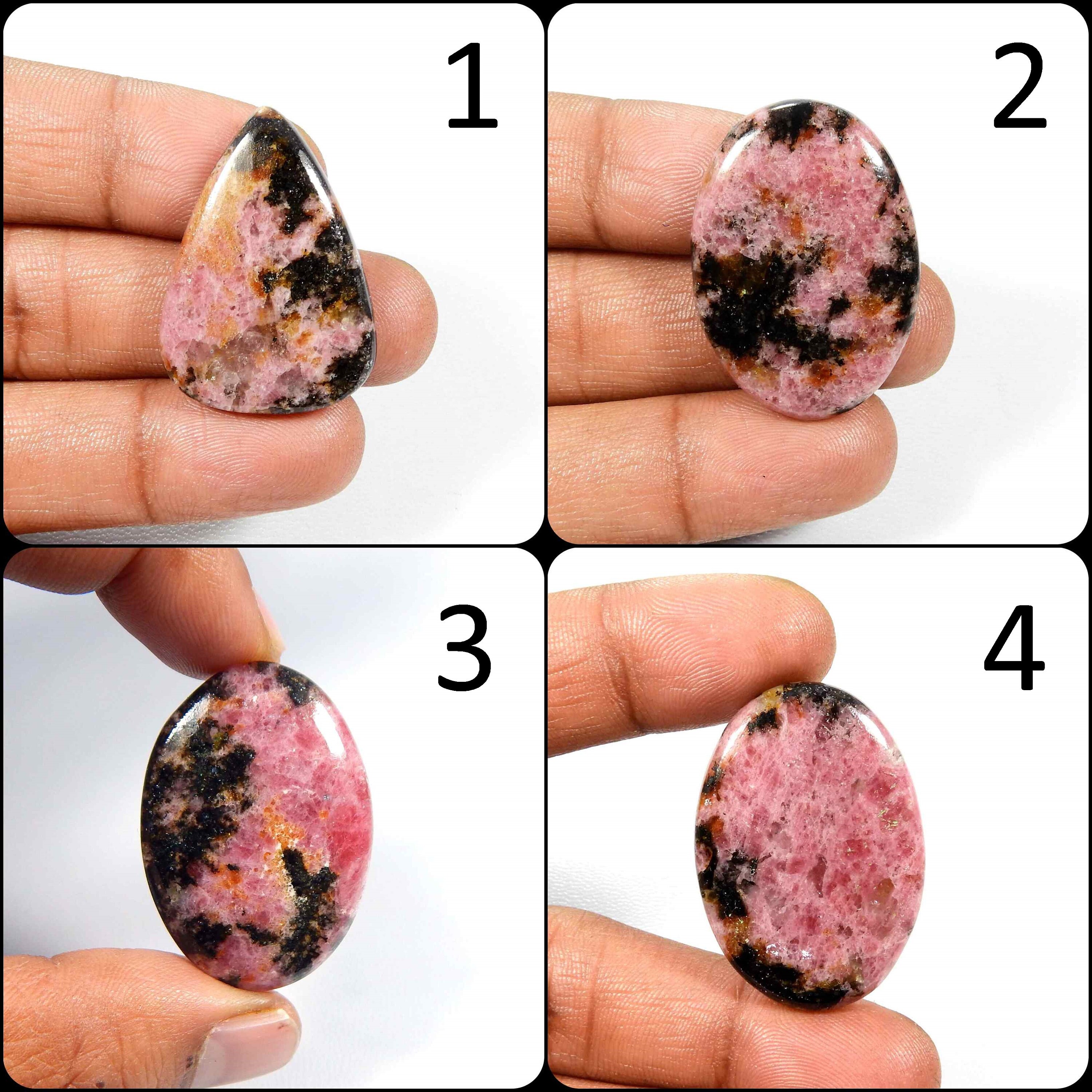 Awesome~ Rhodonite Crystal. Pink Rhodonite Gemstone. Natural Rhodonite Cabochon. Mix Shape Rhodonite Loose For Jewelry. Variation