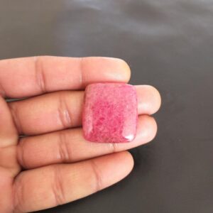 Baguette Rhodonite Cabochon: 65 Carat Gemstone for Pendant (30x27x6 MM