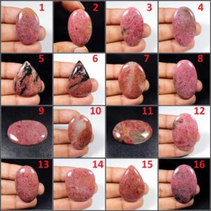 Elegant~ Pink Rhodonite Cabochon. Rhodonite Gemstone. Natural Rhodonite Crystal Cabochon. Mix Shape Healing Rhodonite For Pendant. Rdm-a