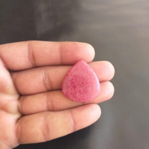 Natural Rhodonite Stone Cabochon: 42 Carat Gemstone, 29x27x4 MM