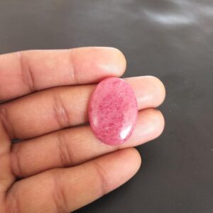 Oval Rhodonite Cabochon: 34.7 Carat Gemstone for Jewelry