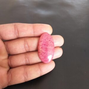 Oval Rhodonite Cabochon: 47 Carat Gemstone for Pendant (38x21x5 MM