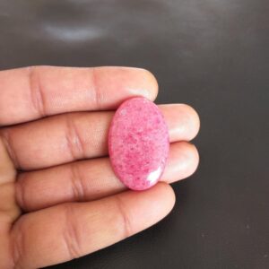 Oval Rhodonite Cabochon: 48.2 Carat Gemstone, 35x23x5 MM