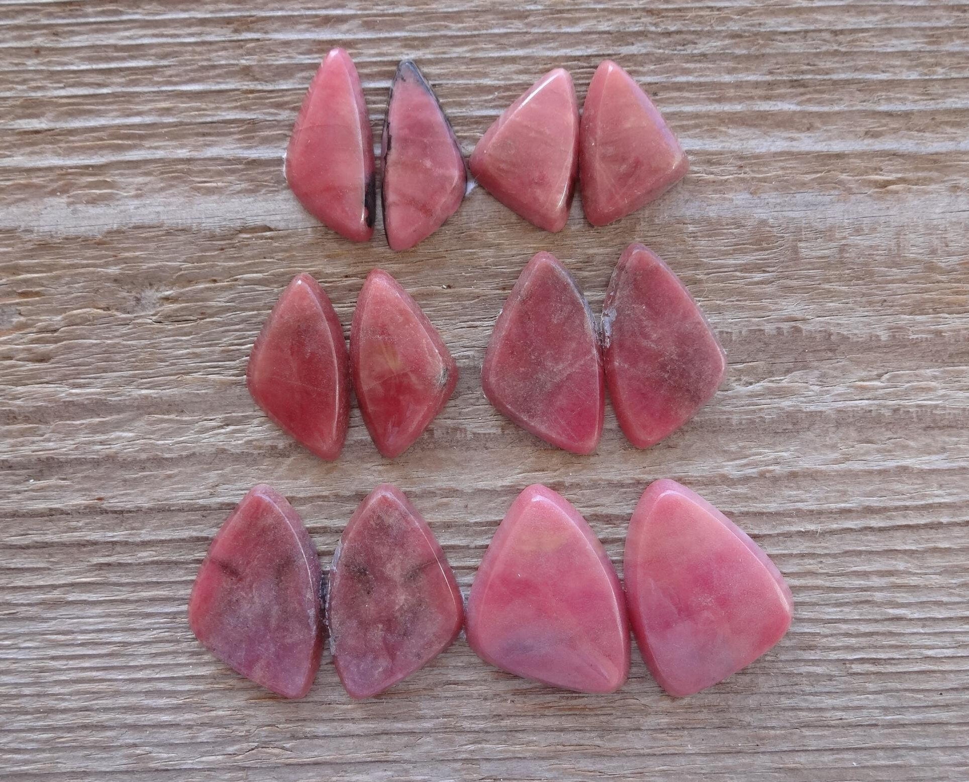 Pair Rhodonite Cabochons, Natural Rhodonite, Pink Genuine Rhodonite, Matched Cabs, Match Pair Gemstone Cabochons, Russian Stones Pair Rhodonite Cabochons, Natural Rhodonite, Pink Genuine Rhodonite, Matched Cabs, Match Pair Gemstone Cabochons, Russian Stones