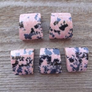 Pink Rhodonite Cabochon 19x17mm, Rhodonite Healing Crystal Natural Gemstone Pendant, Rectangle Rhodonite Stone For Anxiety Stress Relief