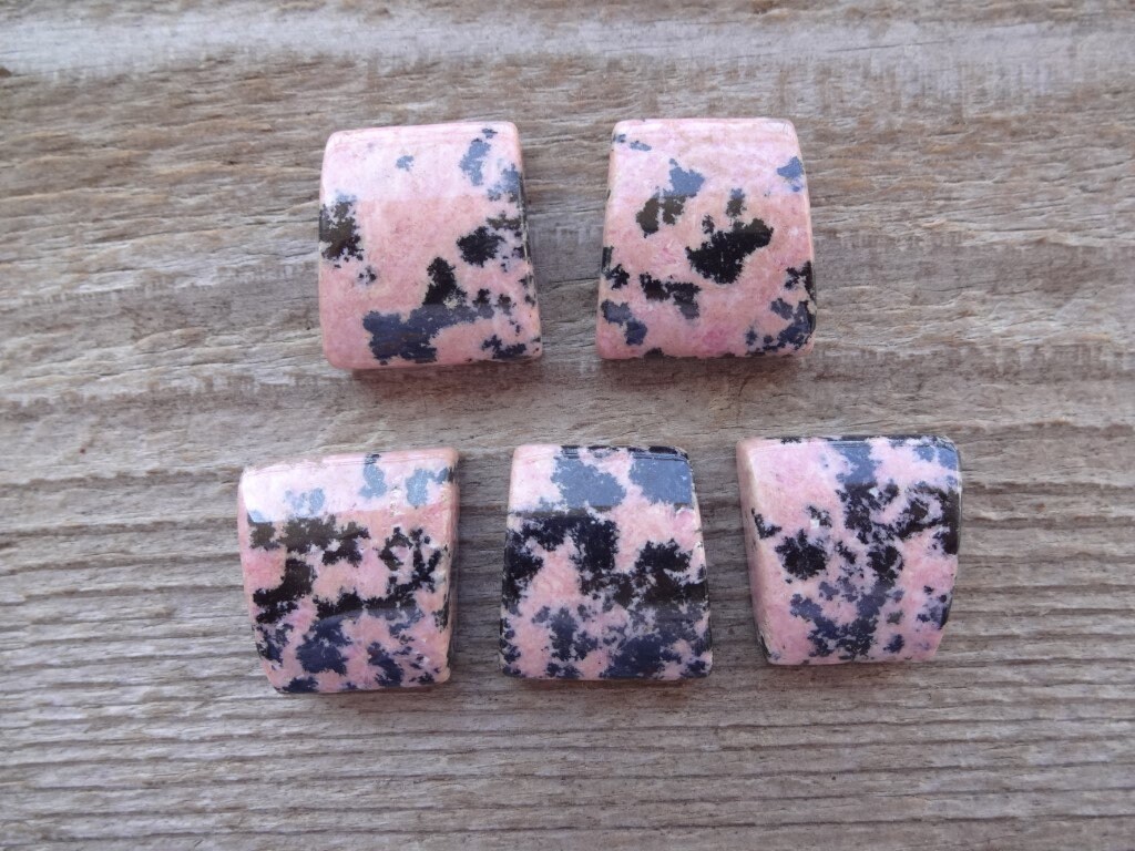 Pink Rhodonite Cabochon 19x17mm, Rhodonite Healing Crystal Natural Gemstone Pendant, Rectangle Rhodonite Stone For Anxiety Stress Relief