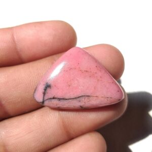 Pink Rhodonite Cabochon: Fancy Gemstone Pendant (30x21x6 MM, 33.1 Carat
