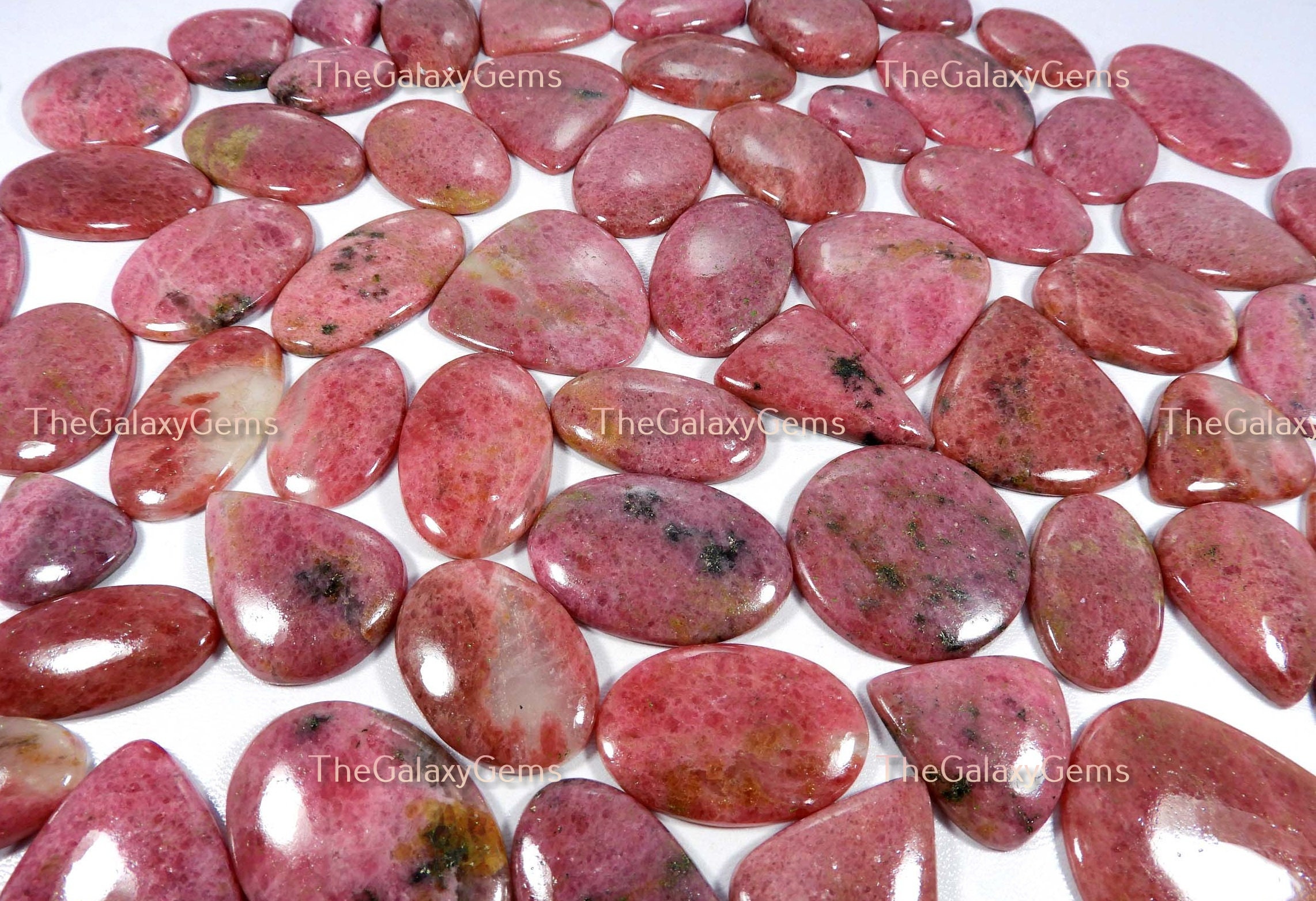 Pink Rhodonite Gemstone. Charming~ Natural Rhodonite Wholesale Bulk Lot. Rhodonite Cabochon. Healing Rhodonite Crystal Up To 5000 Cts