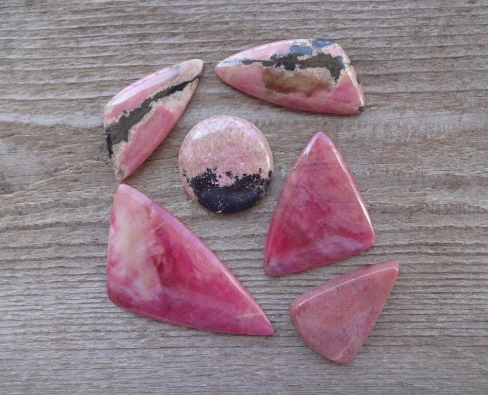 Pink Rhodonite Cabochon, Natural Stone, Rhodonite Gemstone Cabochon, Hand Polish Loose Stone Semi Precious Jewelry Making