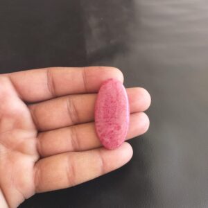 Polished Rhodonite Stone Cabochon: 60 Carat Gemstone For Jewelry, 42x21x5 MM