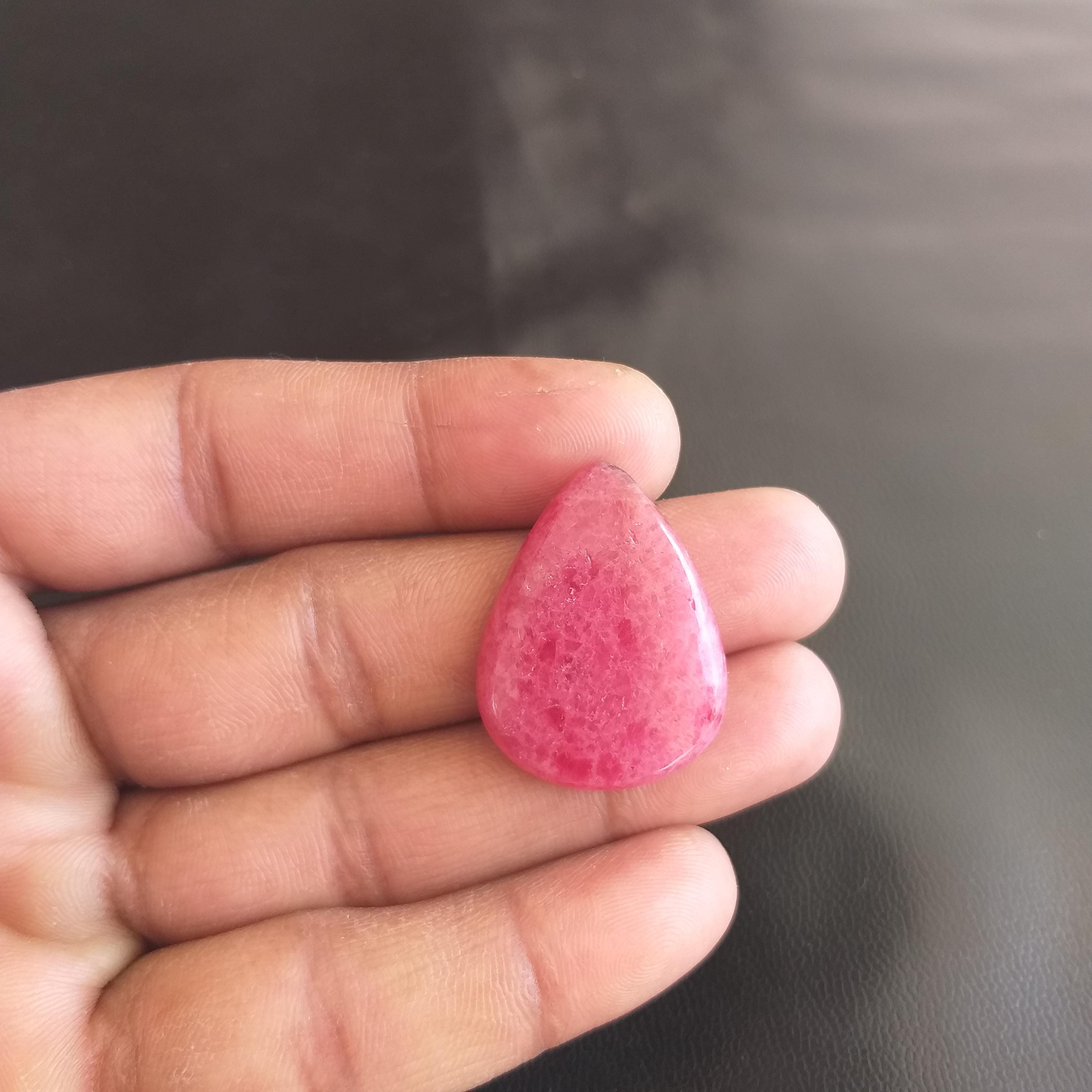 Rhodonite Stone Cabochon: 44 Carat Gemstone, 30x23x5 Mm