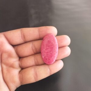 Rhodonite Stone Cabochon: Polished Oval Shape, 39 Carat Gemstone 39x22x5 MM