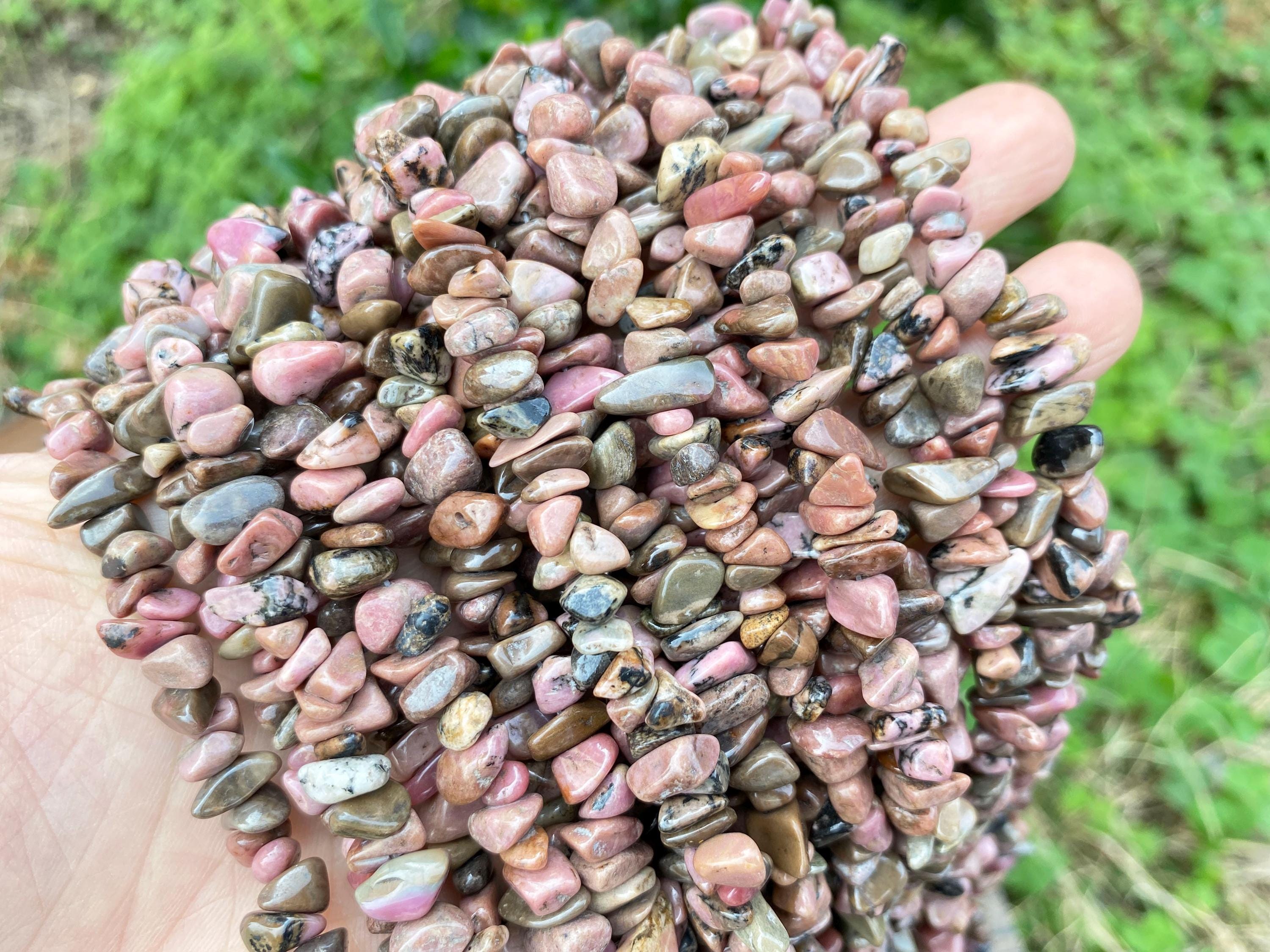 Full 32' Natural Rhodonite 5~10mm Size Chip Beads,bracelets/neckalce For Jewelry Making Beads,gemstone Freeform Chip Nugget Beads.