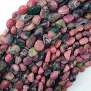 Natural African Pink Rhodonite Pebble Nugget Beads 15.5" Strand 6-8mm 8-10mm Natural African Pink Rhodonite Pebble Nugget Beads 15.5" Strand 6-8mm 8-10mm