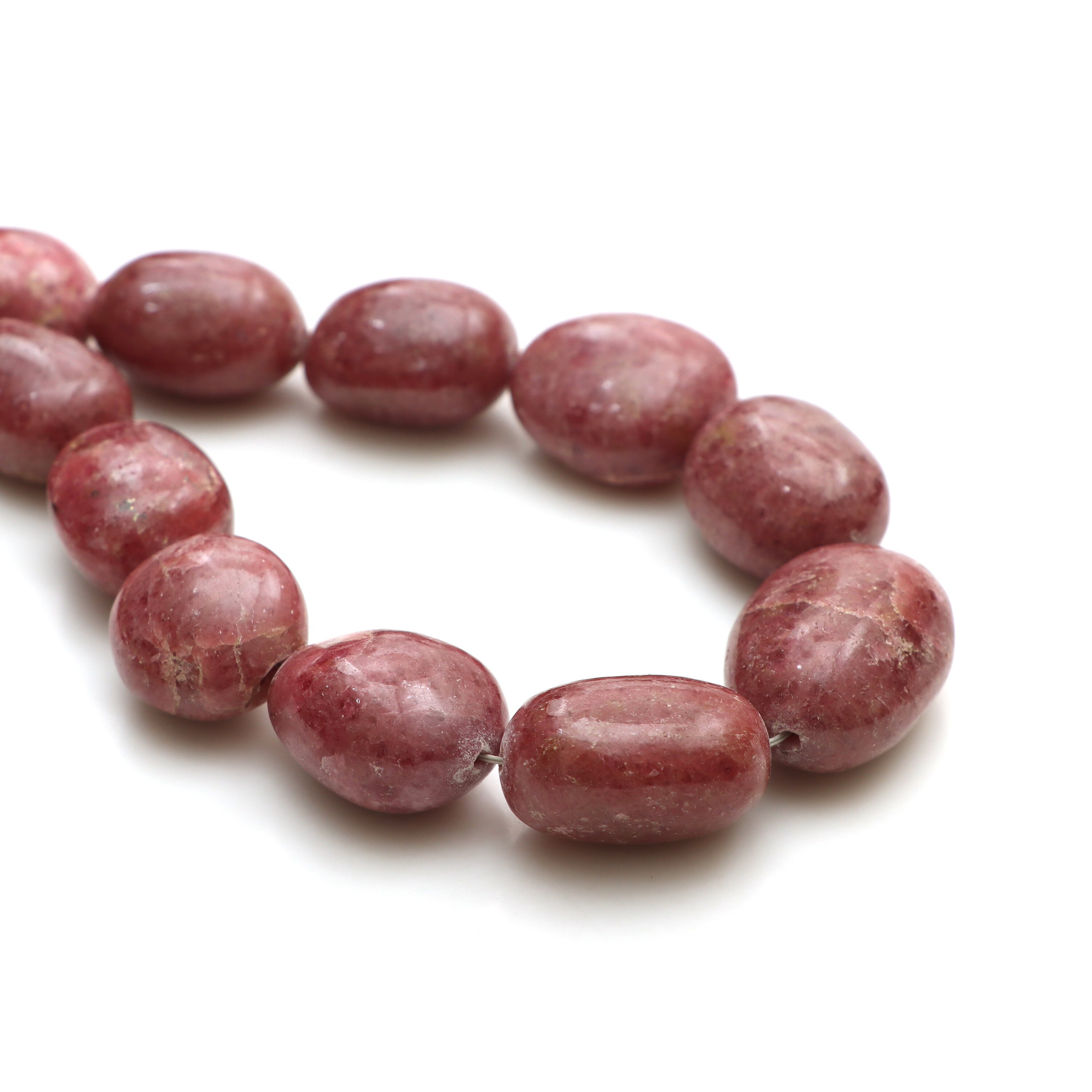 Rhodonite Smooth Tumble Beads, 11.5x16.5 Mm To 20.5x27 Mm, Rhodonite Plain Tumble, Rhodonite Jewelry Tumble, 20 Inch Strand Price Per Strand