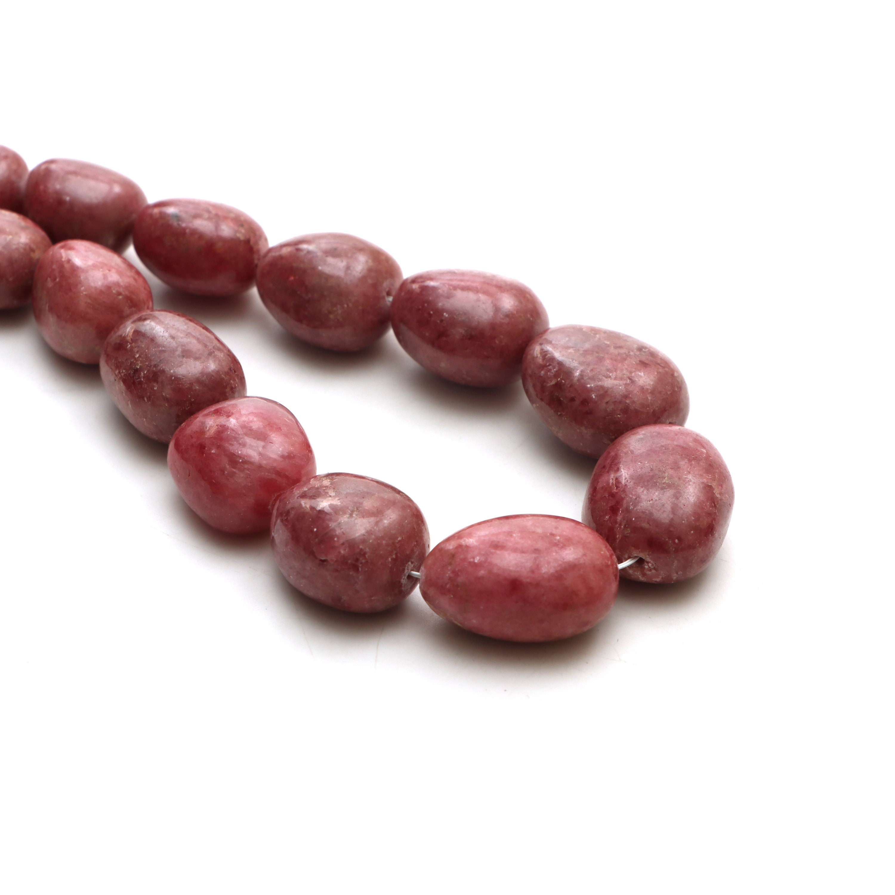 Rhodonite Smooth Tumble Beads, 10.5x13.5 Mm To 18.5x25.5 Mm, Plain Rhodonite Beads, Tumble Shape Beads, 18 Inches Strand, Price Per Strand