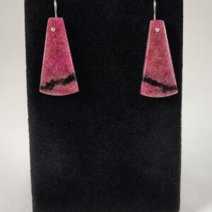 Rhodonite and Sterling Silver Earrings Handmade by Chris Hay