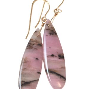 Rhodonite Earrings Earth Natural Pink Black Marbling 14k Solid Gold or Sterling Silver or 14k Yellow or Rose Gold Filled 2.2 Inch Drops Rhodonite Earrings Earth Natural Pink Black Marbling 14k Solid Gold or Sterling Silver or 14k Yellow or Rose Gold Filled 2.2 Inch Drops