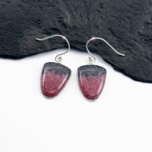 Evening Rose - Rhodonite Sterling Silver Earrings