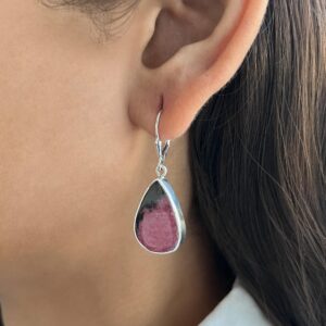 Rhodonite Leverback Earring / 925 Sterling Silver / Healing Gemstone / Gift For Her / Natural Rhodonite Jewelry / Statement Earring Rdn-e-13. Rhodonite Leverback Earring / 925 Sterling Silver / Healing Gemstone / Gift For Her / Natural Rhodonite Jewelry / Statement Earring Rdn-e-13.