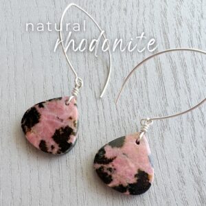 Raw Rhodonite Earrings, Pink Stone Earrings, Rhodonite Gemstone Jewelry, Statement Crystal Dangle Earrings Sterling Silver Exact Pair Raw Rhodonite Earrings, Pink Stone Earrings, Rhodonite Gemstone Jewelry, Statement Crystal Dangle Earrings Sterling Silver Exact Pair