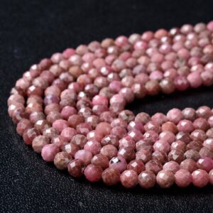4MM Natural Rhodonite Gemstone Grade AA Micro Faceted Round Loose Beads 15 inch Full Strand (80009427-P32) 4MM Natural Rhodonite Gemstone Grade AA Micro Faceted Round Loose Beads 15 inch Full Strand (80009427-P32)