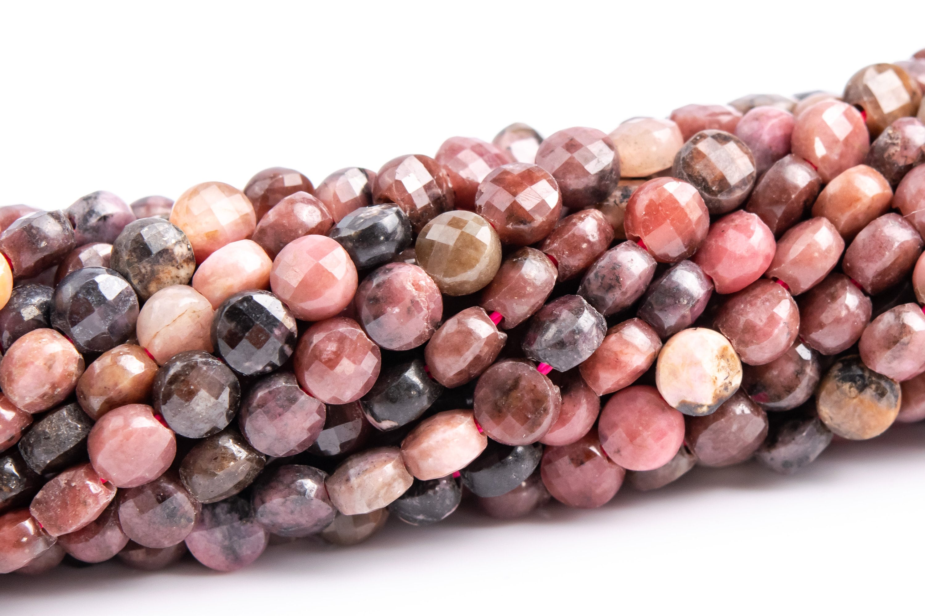 4x2mm Pink Rhodonite Beads Faceted Flat Round Button Grade Aaa Genuine Natural Gemstone Loose Beads 15.5" / 7.5" Bulk Lot Options (117543)