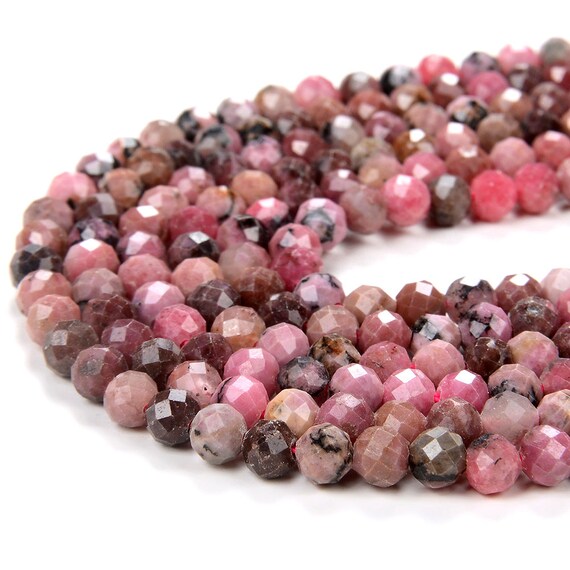 5mm Rhodonite Gemstone Grade Aa Micro Faceted Round Beads 15.5 Inch Full Strand Bulk Lot 1,2,6,12 And 50 (80009128-p14)