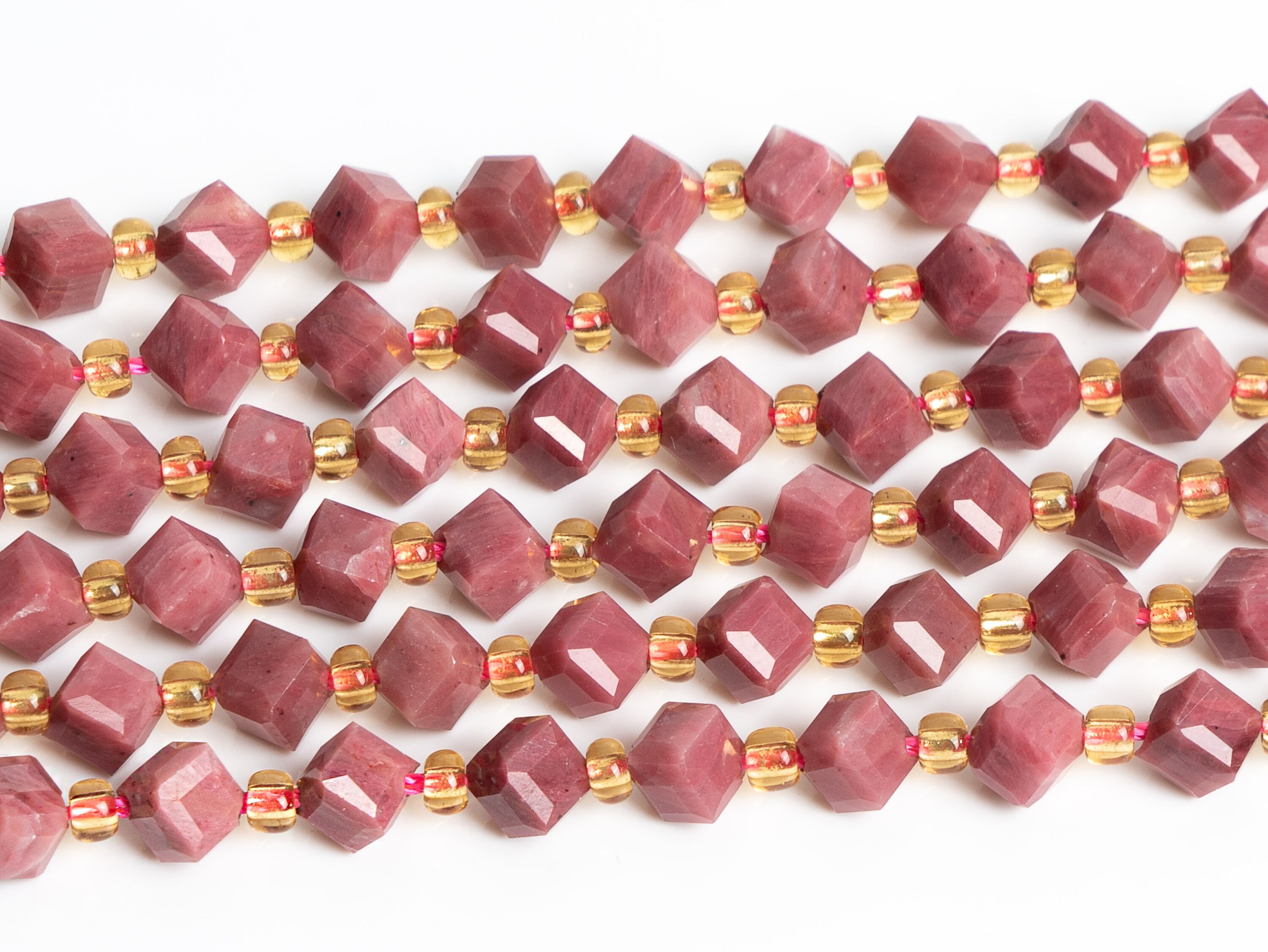 6mm Red Rhodonite Beads Grade Aa Genuine Natural Gemstone Faceted Cube Loose Beads 15"/7.5" Bulk Lot Options (126549)