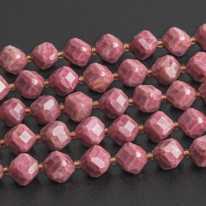 6X8MM Strawberry Pink Rhodonite Beads Grade AA Genuine Natural Gemstone Faceted Cube Loose Beads 15"/7.5" Bulk Lot Options 6X8MM Strawberry Pink Rhodonite Beads Grade AA Genuine Natural Gemstone Faceted Cube Loose Beads 15"/7.5" Bulk Lot Options