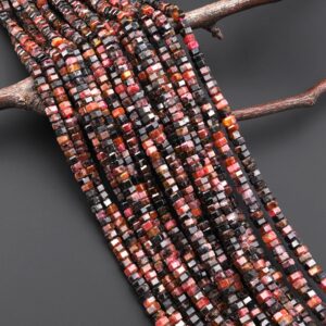 Aaa Faceted Natural Orange Red Rhodonite Beads 6mm Hexagon Heishi Rondelle 15.5" Strand Aaa Faceted Natural Orange Red Rhodonite Beads 6mm Hexagon Heishi Rondelle 15.5" Strand