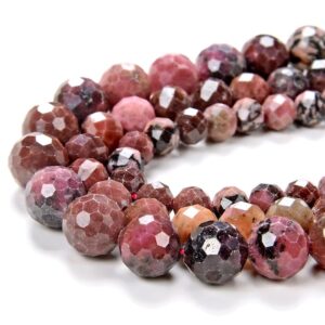 Dark Red Rhodonite Gemstone Grade AAA Micro Faceted Round 6MM 8MM Loose Beads BULK LOT 1,2,6,12 and 50 (D113) Dark Red Rhodonite Gemstone Grade AAA Micro Faceted Round 6MM 8MM Loose Beads BULK LOT 1,2,6,12 and 50 (D113)