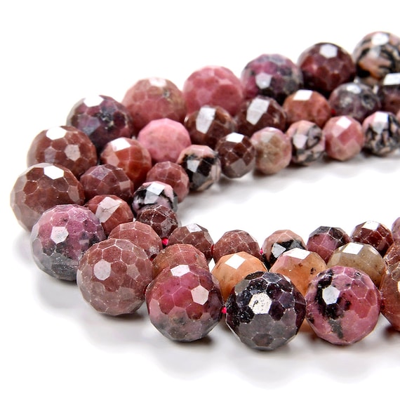 Dark Red Rhodonite Gemstone Grade Aaa Micro Faceted Round 6mm 8mm Loose Beads Bulk Lot 1,2,6,12 And 50 (d113)