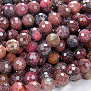 Dark Red Rhodonite Gemstone Grade Aaa Micro Faceted Round 6mm 8mm Loose Beads (d113)