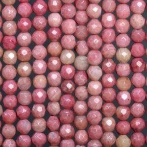 Genuine Natural Haitian Flower Rhodonite Loose Beads Faceted Round Shape 4mm Genuine Natural Haitian Flower Rhodonite Loose Beads Faceted Round Shape 4mm