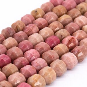 Genuine Natural Pink Brown Rhodonite Loose Beads Faceted Bicone Barrel Drum Shape 10x9mm Genuine Natural Pink Brown Rhodonite Loose Beads Faceted Bicone Barrel Drum Shape 10x9mm