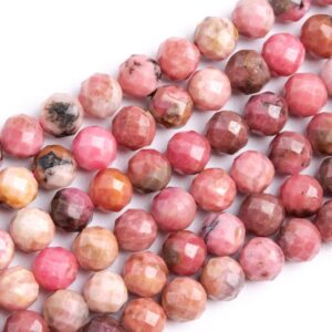 Genuine Natural Pink Rhodonite Loose Beads Faceted Round Shape 5mm Genuine Natural Pink Rhodonite Loose Beads Faceted Round Shape 5mm