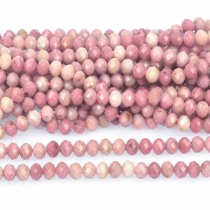 Natural Pink Rhodonite Rondell Beads - Small Faceted Abacus Spacers - Pink Stone Beading Separators - Jewelry Making Supplies - Pink Stone Natural Pink Rhodonite Rondell Beads - Small Faceted Abacus Spacers - Pink Stone Beading Separators - Jewelry Making Supplies - Pink Stone