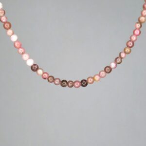 Rhodonite Crystal Beaded Choker: Sterling Silver Gemstone Necklace