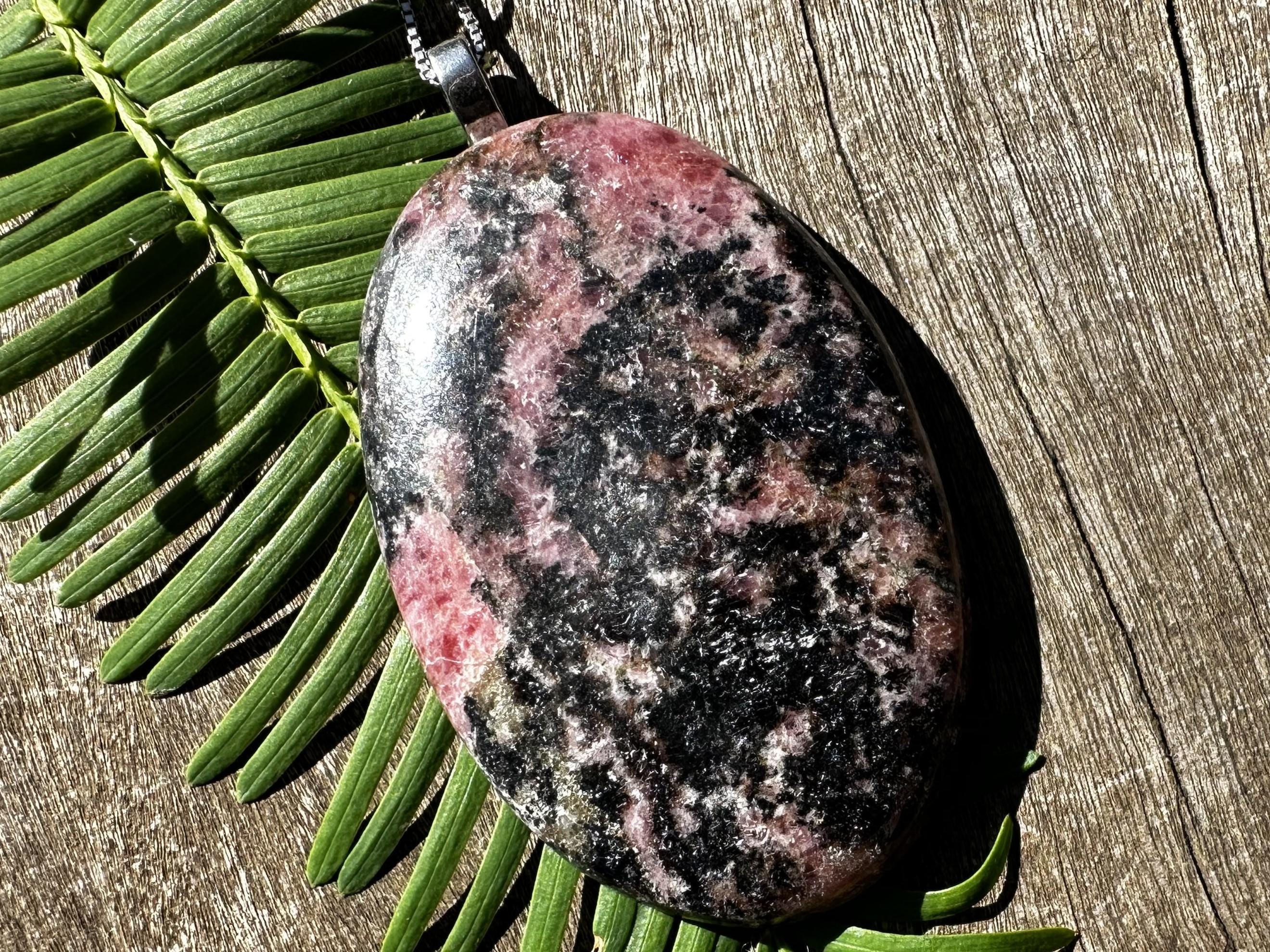Rhodonite Healing Stone Necklace With Positive Healing Energy!