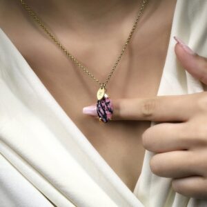 Initials Coin Gemstone Necklace · Engraved Rhodonite Marquise Necklace · Gold Name Necklace · Bridal Pink Necklace · Semiprecious Jewelry