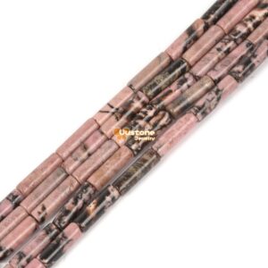 13mm Matrix Rhodonite Cylinder tube loose gemstone beads 15"