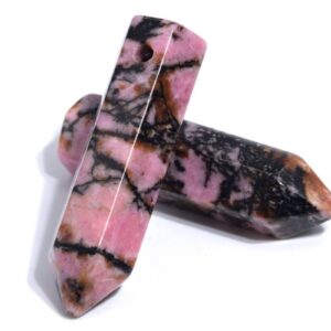 2 Pcs 30x8mm Rhodonite Beads Healing Hexagonal Pointed Grade Aaa Genuine Natural Loose Beads Bulk Lot 2,4,6,12 And 50 (103339-723)
