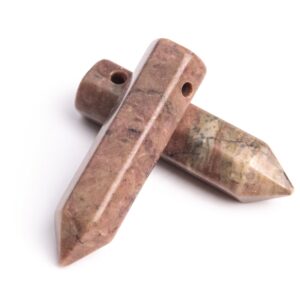 2 Pcs 30x8mm Rhodonite Beads Healing Hexagonal Pointed Grade Aaa Genuine Natural Loose Beads Bulk Lot 2,4,6,12 And 50 (103341-723)